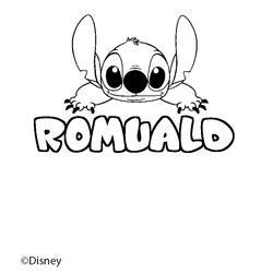 Coloraci&oacute;n del nombre ROMUALD - decorado Stitch