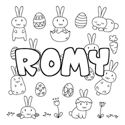 Coloraci&oacute;n del nombre ROMY - decorado Pascua