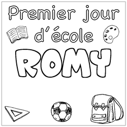 Coloraci&oacute;n del nombre ROMY - decorado primer d&iacute;a de escuela