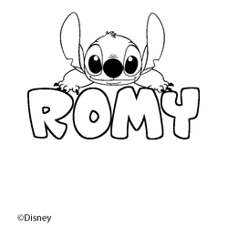 Coloraci&oacute;n del nombre ROMY - decorado Stitch