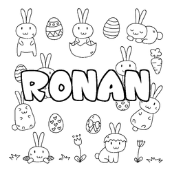 Coloraci&oacute;n del nombre RONAN - decorado Pascua