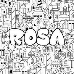Coloraci&oacute;n del nombre ROSA - decorado ciudad