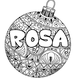 Coloraci&oacute;n del nombre ROSA - decorado bola de Navidad