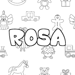 Coloraci&oacute;n del nombre ROSA - decorado juguetes
