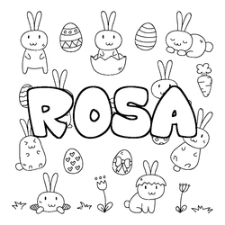 Coloraci&oacute;n del nombre ROSA - decorado Pascua