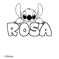 Coloraci&oacute;n del nombre ROSA - decorado Stitch