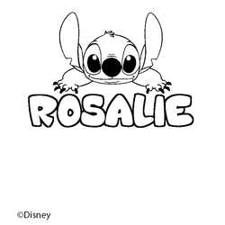 Coloraci&oacute;n del nombre ROSALIE - decorado Stitch