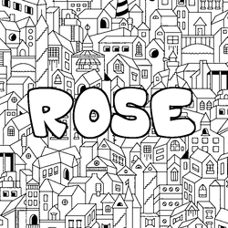 Coloraci&oacute;n del nombre ROSE - decorado ciudad