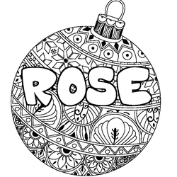 Coloraci&oacute;n del nombre ROSE - decorado bola de Navidad