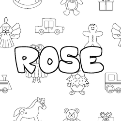 Coloraci&oacute;n del nombre ROSE - decorado juguetes