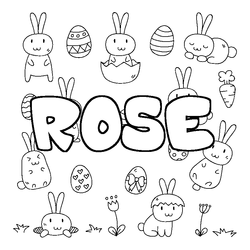 Coloraci&oacute;n del nombre ROSE - decorado Pascua