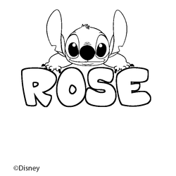 Coloraci&oacute;n del nombre ROSE - decorado Stitch