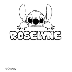 Coloraci&oacute;n del nombre ROSELYNE - decorado Stitch