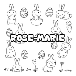 Coloraci&oacute;n del nombre ROSE-MARIE - decorado Pascua