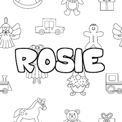 Coloraci&oacute;n del nombre ROSIE - decorado juguetes