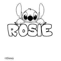 Coloraci&oacute;n del nombre ROSIE - decorado Stitch