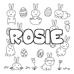 Coloraci&oacute;n del nombre ROSIE - decorado Pascua
