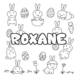 Coloraci&oacute;n del nombre ROXANE - decorado Pascua