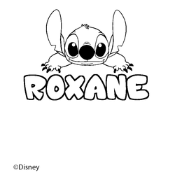 Coloraci&oacute;n del nombre ROXANE - decorado Stitch