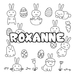 Coloraci&oacute;n del nombre ROXANNE - decorado Pascua