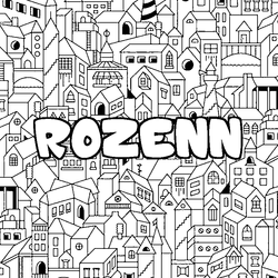 Coloraci&oacute;n del nombre ROZENN - decorado ciudad