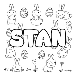 Coloraci&oacute;n del nombre STAN - decorado Pascua