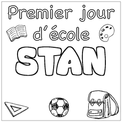 Coloraci&oacute;n del nombre STAN - decorado primer d&iacute;a de escuela