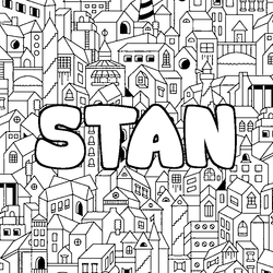 Coloraci&oacute;n del nombre STAN - decorado ciudad