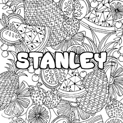 Coloraci&oacute;n del nombre STANLEY - decorado mandala de frutas