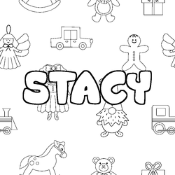 Coloraci&oacute;n del nombre STACY - decorado juguetes