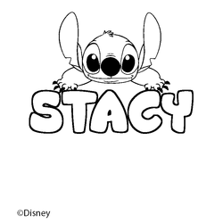 Coloraci&oacute;n del nombre STACY - decorado Stitch