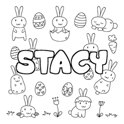Coloraci&oacute;n del nombre STACY - decorado Pascua