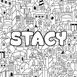 Coloraci&oacute;n del nombre STACY - decorado ciudad