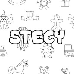 Coloraci&oacute;n del nombre STECY - decorado juguetes