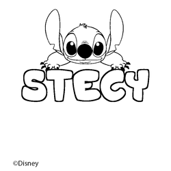 Coloraci&oacute;n del nombre STECY - decorado Stitch