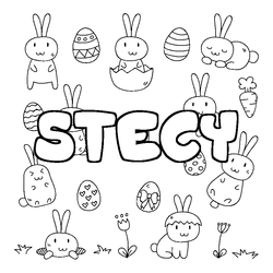 Coloraci&oacute;n del nombre STECY - decorado Pascua