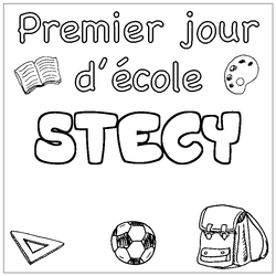 Coloraci&oacute;n del nombre STECY - decorado primer d&iacute;a de escuela