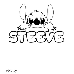 Coloraci&oacute;n del nombre STEEVE - decorado Stitch