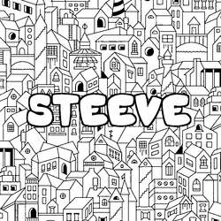 Coloraci&oacute;n del nombre STEEVE - decorado ciudad