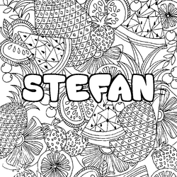 Coloraci&oacute;n del nombre STEFAN - decorado mandala de frutas