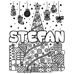 Coloraci&oacute;n del nombre STEFAN - decorado &aacute;rbol de Navidad y regalos