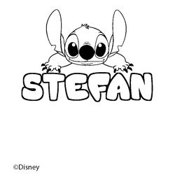 Coloraci&oacute;n del nombre STEFAN - decorado Stitch