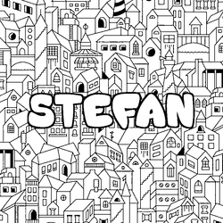 Coloraci&oacute;n del nombre STEFAN - decorado ciudad