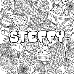 Coloraci&oacute;n del nombre STEFFY - decorado mandala de frutas