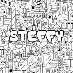 Coloraci&oacute;n del nombre STEFFY - decorado ciudad
