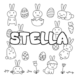 Coloraci&oacute;n del nombre STELLA - decorado Pascua