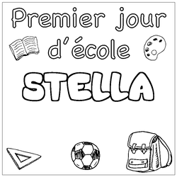 Coloraci&oacute;n del nombre STELLA - decorado primer d&iacute;a de escuela