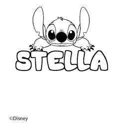Coloraci&oacute;n del nombre STELLA - decorado Stitch