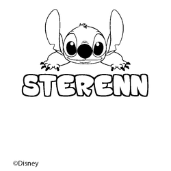 Coloraci&oacute;n del nombre STERENN - decorado Stitch