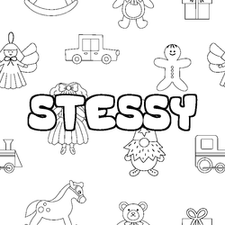 Coloraci&oacute;n del nombre STESSY - decorado juguetes